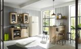K�che mit Theke Stove in Used Wood hell und anthrazit K�chenschrank Set 6-teilig