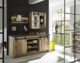 K�che Stove in Used Wood hell und anthrazit K�chenschrank Set 3-teilig