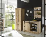K�che Stove in Used Wood hell und anthrazit K�chenschrank Set 3-teilig