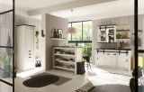 K�chentheke Stove in wei� Pinie und anthrazit Landhaus K�cheninsel freistehend 130 cm