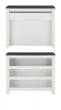 K�chentheke Stove in wei� Pinie und anthrazit Landhaus K�cheninsel freistehend 130 cm