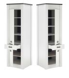 K�che Hochschrank Stove in wei� Pinie und anthrazit Landhaus K�chenschrank hoch 62 x 201 cm