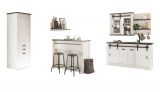 K�che mit Theke Stove in wei� Pinie und anthrazit Landhaus K�chenschrank Set 6-teilig