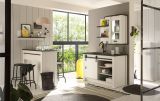 K�che mit Theke Stove in wei� Pinie und anthrazit Landhaus K�chenschrank Set 5-teilig