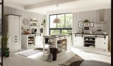 K�che mit Kochinsel Stove in wei� Pinie und anthrazit Landhaus K�chenschrank Set 5-teilig