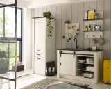 K�che Stove in wei� Pinie und anthrazit Landhaus K�chenschrank Set 3-teilig
