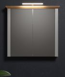 Badezimmer Spiegelschrank Landside in grau und Eiche Artisan Landhaus Badschrank 2-t�rig 78 x 73 cm