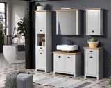 Badezimmer H�ngeschrank Landside in grau und Eiche Artisan Landhaus Badschrank h�ngend 46 x 73 cm