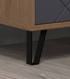 TV-Lowboard Rhomba in Graphite Grau und Eiche Kraft Gold 186 x 56 cm, Soft-Close