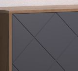 Highboard Rhomba in Graphite Grau und Eiche Kraft Gold Wohn- und Esszimmer Kommode 123 x 136 cm