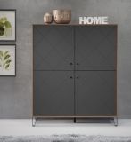 Highboard Rhomba in Graphite Grau und Eiche Kraft Gold Wohn- und Esszimmer Kommode 123 x 136 cm
