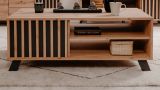 Couchtisch Madem in Artisan Eiche und Anthrazit mit 3D-Lamellen Beistelltisch 110 x 67 cm