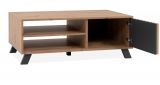 Couchtisch Madem in Artisan Eiche und Anthrazit mit 3D-Lamellen Beistelltisch 110 x 67 cm