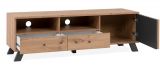 TV-Lowboard Madem in Artisan Eiche und Anthrazit mit 3D-Lamellen TV Unterteil 138 cm