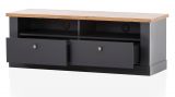 TV-Lowboard Ribera Grau und Wotan Eiche Landhaus 135 x 51 cm, Soft-Close