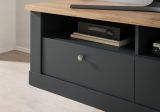 TV-Lowboard Ribera Grau und Wotan Eiche Landhaus 135 x 51 cm, Soft-Close