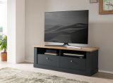TV-Lowboard Ribera Grau und Wotan Eiche Landhaus 135 x 51 cm, Soft-Close