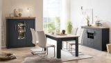 TV-Lowboard Ribera Grau und Wotan Eiche Landhaus 135 x 51 cm, Soft-Close