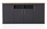 Sideboard Ribera in grau und Wotan Eiche Landhaus Wohn- und Esszimmer Kommode 200 x 104 cm