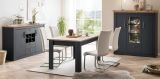 Highboard Ribera in grau und Wotan Eiche Landhaus Wohn- und Esszimmer Vitrine 141 x 146 cm