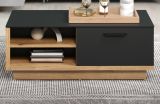Couchtisch Synnax in grau und Evoke Eiche Beistelltisch mit Stauraum 110 x 60 cm