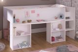 Parisot Hochbett Pirouette in wei� mit grau oder rosa Kinder und Jugendzimmer Bett Liegefl�che 90 x 200 cm
