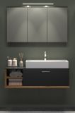 Badezimmer Spiegelschrank Synnax in grau Badschrank 3-t�rig 120 cm