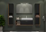 Badezimmer Spiegelschrank Synnax in grau Badschrank 3-t�rig 120 cm