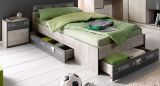 Parisot Kinder- und Jugendzimmer Set 3-teilig Fabric22 in Esche grau und schwarz mit Gamingtisch