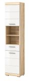 Badezimmer Hochschrank Mambo in wei� Hochglanz und Sonoma Eiche Badschrank 37 x 191 cm