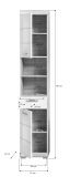 Badezimmer Hochschrank Mambo in wei� Hochglanz und Sonoma Eiche Badschrank 37 x 191 cm