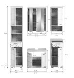 Badm�bel Set 5-teilig Mambo in wei� Hochglanz und Sonoma Eiche Badkombination 164 x 191 cm