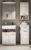 Badm�bel Set 4-teilig Mambo in wei� Hochglanz und Sonoma Eiche Badkombination 112 x 191 cm