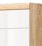 Badm�bel Set 2-teilig Mambo in wei� Hochglanz und Sonoma Eiche Badkombination 60 x 191 cm