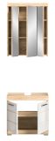 Badm�bel Set 2-teilig Mambo in wei� Hochglanz und Sonoma Eiche Badkombination 60 x 191 cm