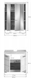 Badm�bel Set 2-teilig Mambo in wei� Hochglanz und Sonoma Eiche Badkombination 60 x 191 cm