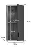 Badezimmer H�ngeschrank Oderzo in Eiche und grau Badschrank 37 x 75 cm Soft-Close