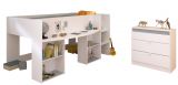 Parisot Kinder- und Jugendzimmer Pirouette16 in wei�, Set mit Hochbett und Kommode