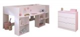 Parisot Kinder- und Jugendzimmer Pirouette16 in wei�, Set mit Hochbett und Kommode