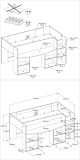 Parisot Kinder- und Jugendzimmer Pirouette16 in wei�, Set mit Hochbett und Kommode