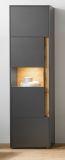 Aktenschrank Center in grau matt und Wotan Eiche Vitrine f�r Homeoffice und B�ro 50 x 200 cm
