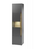 Aktenschrank Center in grau matt und Wotan Eiche Vitrine f�r Homeoffice und B�ro 50 x 200 cm