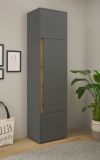 Aktenschrank Center in grau matt und Wotan Eiche Stauraumschrank f�r Homeoffice und B�ro 50 x 200 cm
