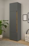 Aktenschrank Center in grau matt und Wotan Eiche Stauraumschrank f�r Homeoffice und B�ro 50 x 200 cm