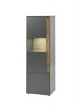 Aktenschrank Center in grau matt und Wotan Eiche Vitrine f�r Homeoffice und B�ro 50 x 158 cm