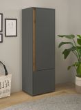 Aktenschrank Center in grau matt und Wotan Eiche Stauraumschrank f�r Homeoffice und B�ro 50 x 158 cm