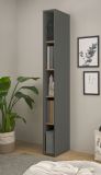 Aktenregal Center in grau matt und Wotan Eiche Standregal f�r Homeoffice und B�ro 20 x 200 cm