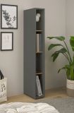 Aktenregal Center in grau matt und Wotan Eiche Standregal f�r Homeoffice und B�ro 20 x 158 cm