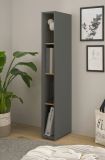 Aktenregal Center in grau matt und Wotan Eiche Standregal f�r Homeoffice und B�ro 20 x 158 cm