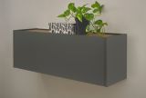 H�ngeschrank Center in grau matt und Wotan Eiche B�roschrank h�ngend f�r Homeoffice 100 cm